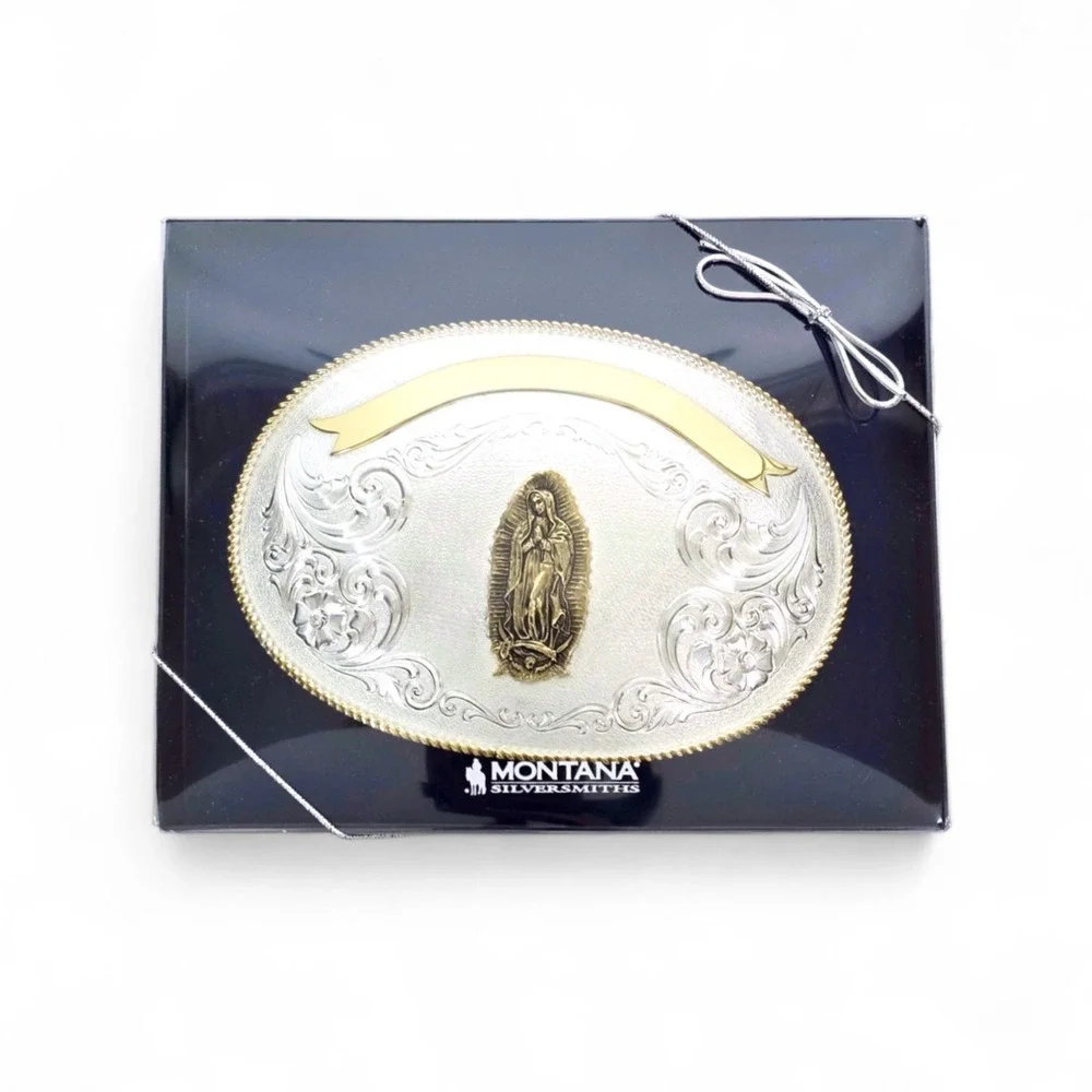 Montana Silversmiths Lady Of Guadalupe X-LARGE Belt Buckle Retail‎ $220 - New!